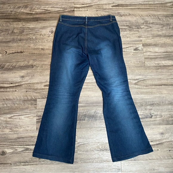 Laser Jeans Y2K Women’s Size 13 Jr. Blue Denim Jeans Bootcut Flare Side Buttons - Picture 8 of 8